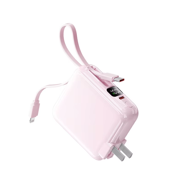 Mini 3-in-1 Power Bank with Plug and Cable Super-Fast Charging 20000mAh Lightweight Portable 3C Power Bank