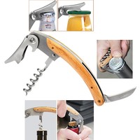 Coffret moderne multifonctionnel en bambou et bois Ouvre-bouteille de vin rouge et jeu d'échecs Tire-bouchon et ouvre-boîte cadeau