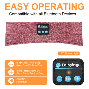 Cá nhân âm nhạc không dây Headband mới nhất Bluetooth ngủ Tai nghe Mặt nạ mắt ngủ Headband với tai nghe - Product Image 4