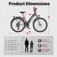 Vélo électrique de ville 26 pouces avec batterie lithium 36V 15Ah, 250W, modèle EU Warehouse (dernière version)