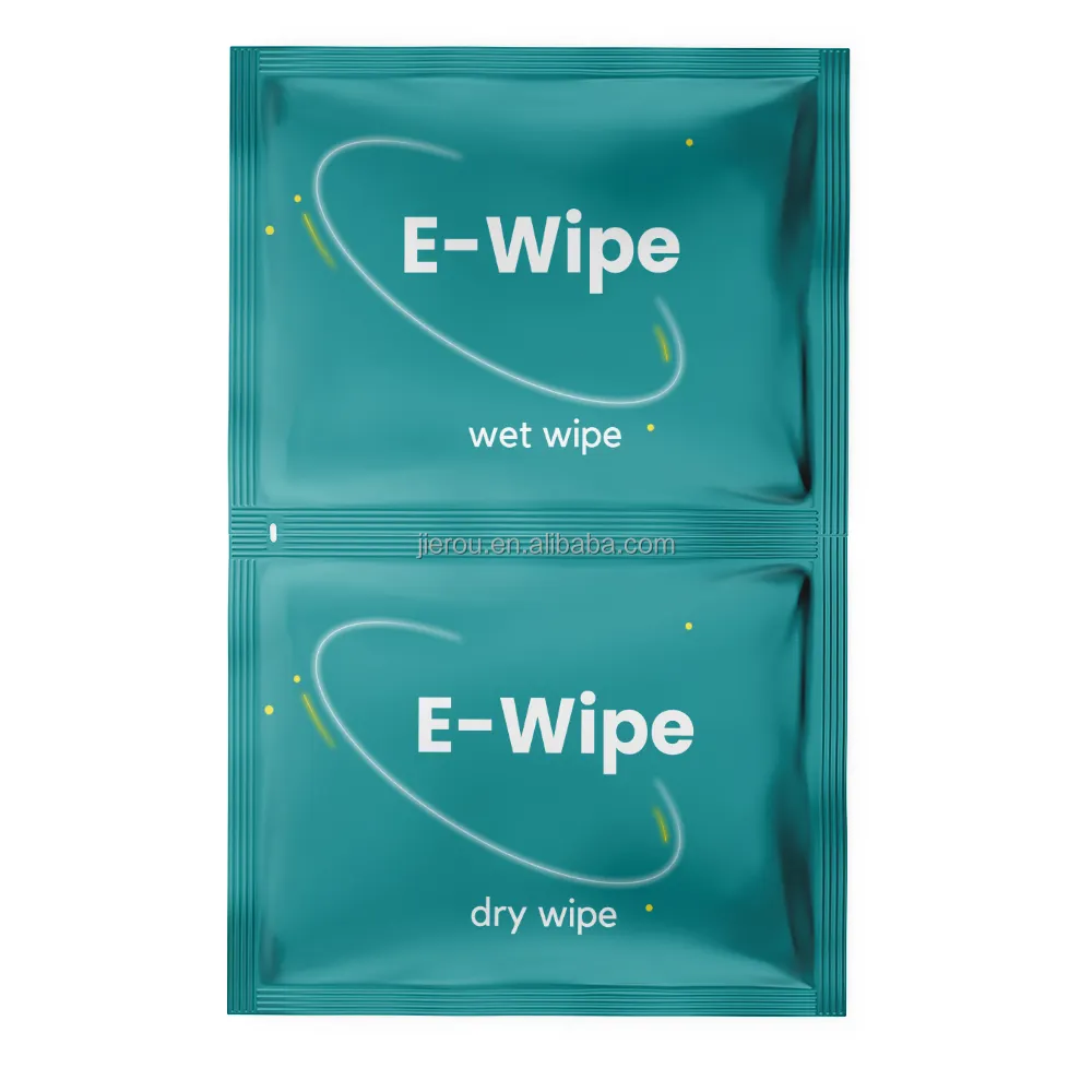 Private Label Individually Sealed glass wipes for the car with 1 wet and 1 dry