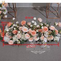 Chemin de table populaire en fleurs artificielles de soie blanches et roses, boule de fleurs pour arche de mariage, décoration pour événements et fêtes