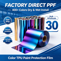 Film de protection de voiture invisible en TPU coloré, film protecteur aliphatique PPF à changement de couleur, film de modification de carrosserie complète