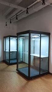 Cabine téléphonique de bureau moderne <span class=keywords><strong>insonorisée</strong></span> 45 dB, pliable et modulaire en métal et verre trempé pour bureaux et immeubles de bureaux - Product Image 4