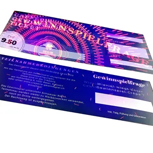 Custom design security UV thermal paper voucher admission entrance booklet ticket