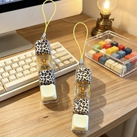 Porte-clés imprimé léopard 4 touches, mini clavier mécanique anti-stress, jouet sensoriel, vente en gros
