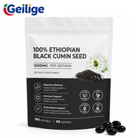 En stock – 180 gélules de suppléments de santé à base d'huile de cumin noir 1000 mg avec Thymoquinone pour le soutien immunitaire – Personnalisation OEM