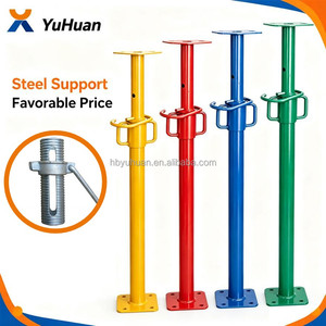 Système d'échafaudage : Poteau de support réglable en acier, type Ringlock, pour coffrage de construction - Product Image 1