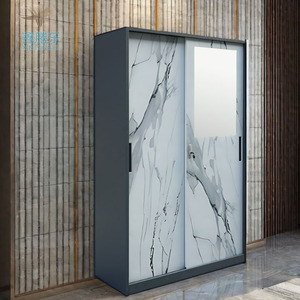 Armoire <span class=keywords><strong>de</strong></span> classement moderne à 2 portes <span class=keywords><strong>coulissante</strong></span> en métal, armoire en acier avec <span class=keywords><strong>miroir</strong></span>, salon, buanderie, salle d'<span class=keywords><strong>atelier</strong></span>, hôpital - Product Image 5