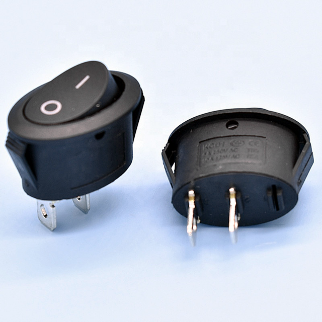 6/10A 250V Round Series Power Rocker Type Switch 2 Way Oval Switch