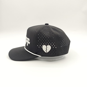 Custom 5 Panel Waterproof Golf <b>Cap</b> Embroidery Logo Low MOQ OEM Laser Perforated Breathable Performance Outdoor Athletic Headwear - Product Image 4