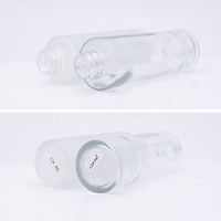 100ml 120ml 150ml bouteille en verre transparent givré cosmétique bouteilles de pompe à Lotion avec couvercles de pompe en acrylique or argent