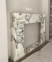 Cheminée en marbre blanc Arabescato italien classique, décoration intérieure de villa, pierre naturelle, manteau de cheminée