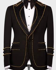 Rhinestone Shining çift göğüslü <span class=keywords><strong>2</strong></span> parça düğün Suit erkekler için resmi damat lüks balo smokin Best Man düğün smokin - Product Image 6