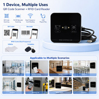 Lecteur de codes-barres USB de bureau, lecteur de codes QR 1D 2D, lecteur de cartes NFC IC ID double fréquence 125KHz 13.56MHz, contrôle d'accès
