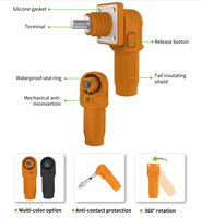 Connecteur étanche IP67 en cuivre plaqué argent haute intensité 150A 200A 250A 1500V CC pour stockage d'énergie et alimentation de batterie