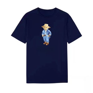 T-shirt décontracté coréen pour <span class=keywords><strong>femme</strong></span> à col rond, imprimé ours, en coton respirant avec motif animalier - Product Image 2