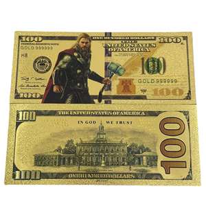 Plusieurs designs de billets de banque commémoratifs en feuille d'or 24K sur le thème des films américains, personnages de Marvel, super-héros, 100 $ - Product Image 3