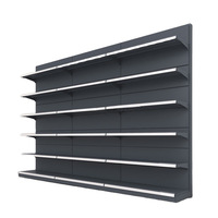 Étagères de supermarché en acier sur mesure, couleur et taille personnalisées, rayonnages métalliques double face pour magasins de détail, présentoirs de supermarché, équipements de magasin