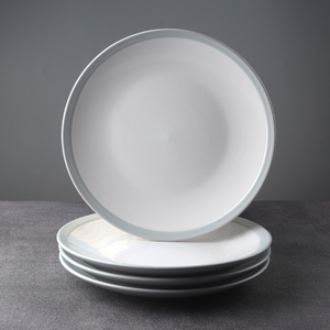 Assiette en céramique sous glaçure personnalisée avec logo pour hôtels et restaurants, petite assiette à dessert et salade de 7,5 pouces, vente en gros - Product Image 3