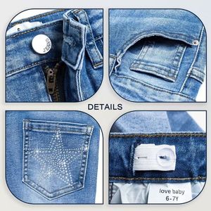 Taille haute évasé <span class=keywords><strong>jean</strong></span> fille Slim Fit Denim pantalon décontracté jambe droite pantalon été saison adolescentes Fasion - Product Image 5