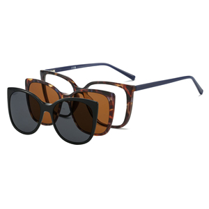 Lunettes de soleil polarisées haut de gamme en TR90 avec verres dégradés, montures optiques UV400 à double lentille, lunettes de soleil à clipser tendance - Product Image 6