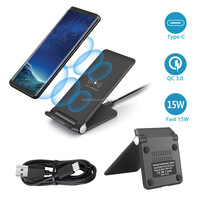 Chargeur sans fil pliable 15W, support de charge rapide pour iPhone 15 14 13 Samsung S23, chargeur de bureau QC, station de charge de voyage