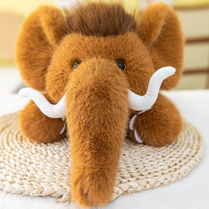 Emulation <strong>Mammoth</strong> Stuffed Forest Animal <strong>Toy</strong> Soft <strong>Plush</strong> Pillow Brown Elephant <strong>Toy</strong> - Product Image 1