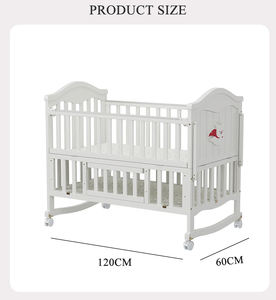 नवजात शिशु के लिए थोक समायोज्य ऊंचाई लकड़ी के बच्चे के बिस्तर - Product Image 2