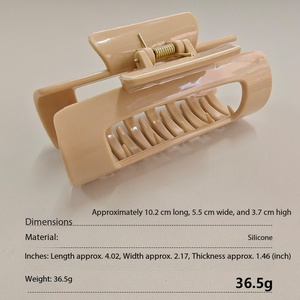 Mini fermagli per capelli in silicone rettangolari a doppio braccio con molla, resistenti, 10,2 cm, per uso quotidiano e casual - Product Image 3