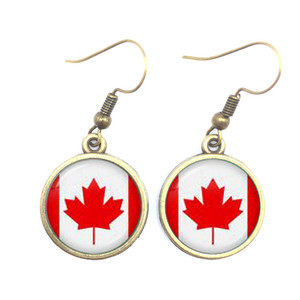 Pendientes de Aleación con Diseño de Bandera Nacional, Inspirados en la Bandera Canadiense/Sovietica/Italiana, Éxito de Ventas Transfronterizo, para Primavera - Product Image 4
