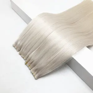 Hair Supplier 12A Genius weft Virgin hair extensions seamless genius hair weft Full End 60 Color White Blond