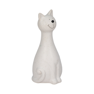 Statuetta di gattino sottile in ceramica, scultura in gres per decorazioni per la casa, bagno, ufficio, soggiorno, espositore da scaffale - Product Image 2