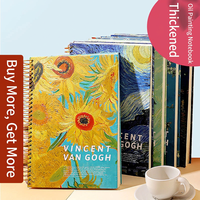 Carnet à spirale 16K inspiré de Van Gogh, format B5, ligné, couverture en PVC, cadeau artistique pour l'école et le bureau