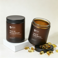 Bouteilles en verre rondes à large ouverture de 150 ml, 180 ml, 250 ml, ambre givré, pour soins de santé, pots cosmétiques pour capsules de compléments alimentaires, pilules de vitamines