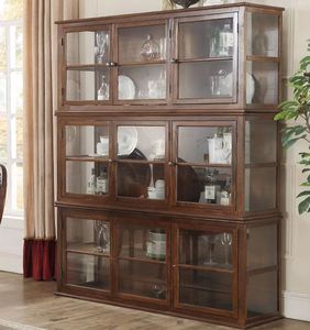 Armario lateral de almacenamiento para sala de estar y comedor, puerta de vidrio de madera maciza, estilo campestre simple, moderno y francés - Product Image 2