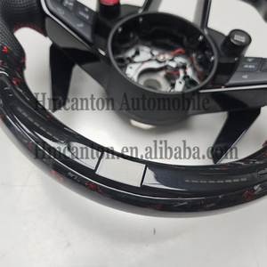 Vente Flash : Bouton de commande R8 en cuir et carbone forgé LED pour volant Audi modèles A3, A4, A4L, A5, A7L, A8, Q5, Q7, B9, A6, R8 - Product Image 3