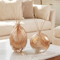 Diffuseur d'aromathérapie en verre soufflé à la main, or champagne, style artistique, objet décoratif pour centre de table, idéal pour palais, hôtels et mariages