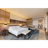Conjunto de dormitorio de Hotel de tamaño King, personalizado, profesional, grande y moderno, muebles de habitación para Hotel de 5 estrellas
