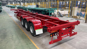 Semi-<span class=keywords><strong>remorque</strong></span> <span class=keywords><strong>châssis</strong></span> porte-conteneurs squelette 3 essieux 40 pieds, économique et robuste pour les entreprises de logistique maritime - Product Image 3