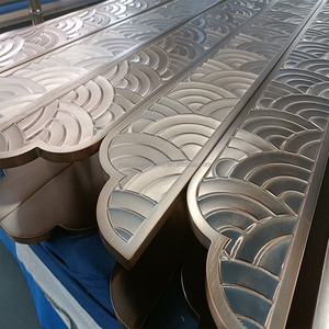 Maniglia per Porta d'Ingresso in Metallo Massiccio Antiruggine con Incisione Retrò a Onda Marina, Resistente per Cancelli in Legno da Cortile - Product Image 6