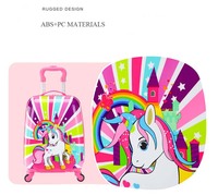 Valise rigide en polycarbonate de 18 pouces avec design personnalisé |   Valise pour enfants 3D en gros, motif dessin animé, sac de voyage imprimé, fabrication OEM