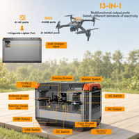 Station d'alimentation portable 400W, panneau solaire LiFePO4, onde sinusoïdale pure, charge rapide, haute capacité, charge solaire AC pour voiture, camping en plein air