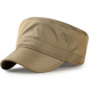 <b>Summer</b> Breathable <b>Flat</b> Top Mesh Fabric Sun Hat Men Outdoor Daily Dress Cadet <b>Cap</b> for Men - Product Image 1