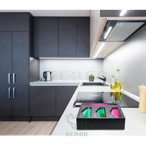 Organizador de almacenamiento Ziplock de bambú negro para cajón de cocina Organizador de bolsas Contenedor de almacenamiento de alimentos para aperitivos de galón compatible - Product Image 3