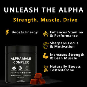 ALPHA MALE COMPLEX Gummis Tongkat Ali Turkesteron Shilajit Ashwagandha Schwarzer Maca-Extrakt Steigert Energie Muskelregeneration - Product Image 4