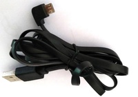 Kabel Pengisian Daya Micro USB Sudut Kiri 90 Derajat dengan Selubung PVC, Kabel Data USB Pita Datar untuk Kamera dan Komputer