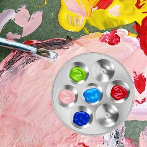 <span class=keywords><strong>Palette</strong></span> de peinture <span class=keywords><strong>Palette</strong></span> de mélange de peinture <span class=keywords><strong>ronde</strong></span> en aluminium 7 puits pour huile acrylique <span class=keywords><strong>aquarelle</strong></span> artiste peinture à la main <span class=keywords><strong>Palette</strong></span> personnalisée - Product Image 4