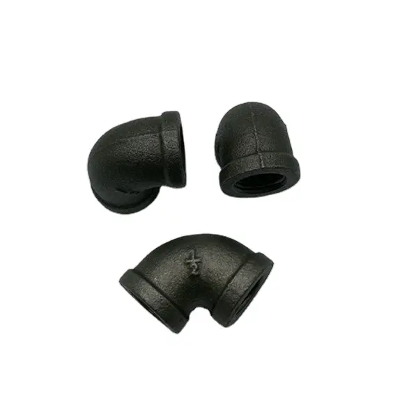 एनपीटी धागा 1/2 "काले निंदनीय लोहे के पाइप फिटिंग काले टीज़