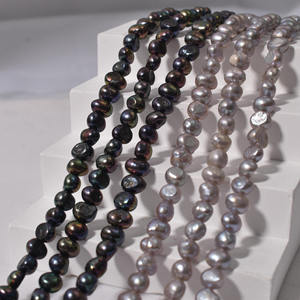 Handmade DIY 40cm Extension Natural Freshwater <b>White</b> Pearls Double-Sided <b>Gloss</b> Baroque Irregular Shaped Scattered Pearls - Product Image 1